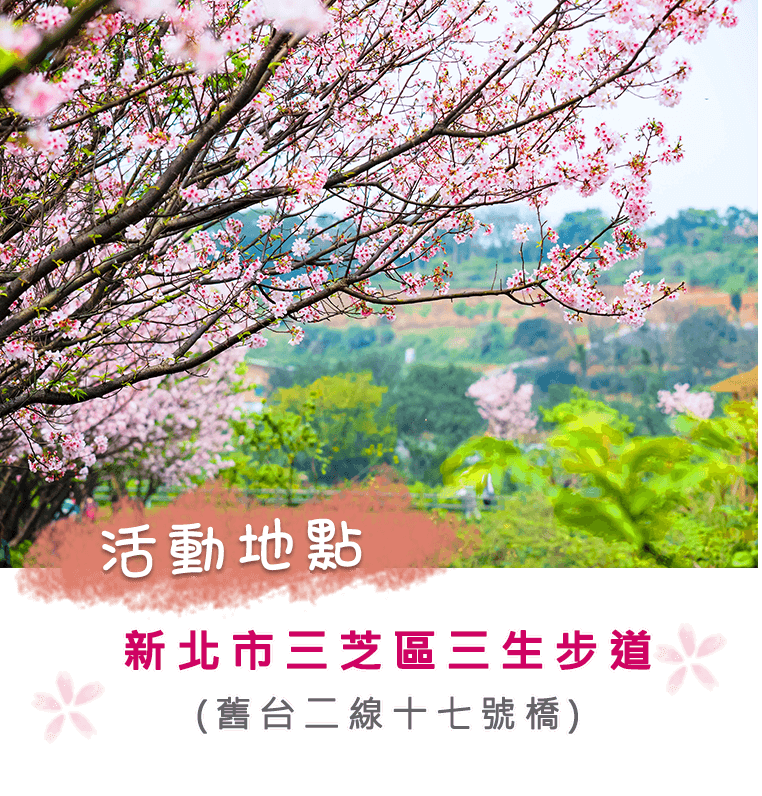2019三芝櫻花季活動地點:新北市三芝區三生步道(舊台二線十七號橋)
